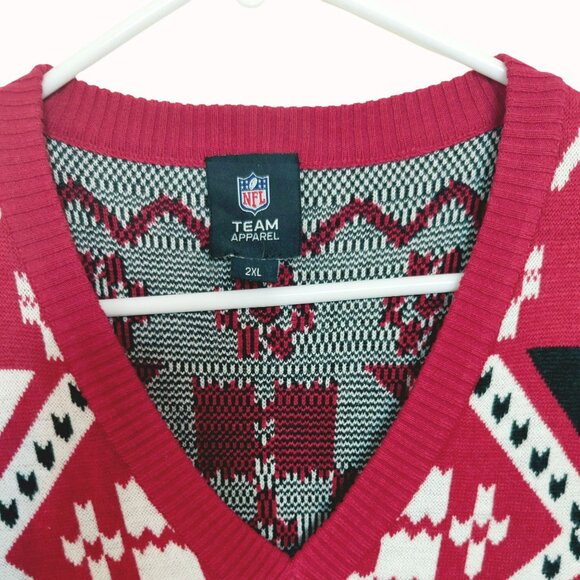 NFL Arizona Cardinals Ugly Christmas Sweater Vest Mens 2XL Red Black - Picture 3 of 6